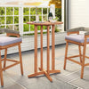 39-inch outdoor acacia wood bar table with slatted top, perfect for 2-4 people, ideal for patio or balcony use.