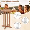 39-inch outdoor acacia wood bar table with slatted top, perfect for 2-4 people, ideal for patio or poolside use.