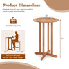 39-inch outdoor acacia wood bar table with slatted top, suitable for 2-4 people, ideal for patio or poolside use.