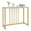 39" modern console table with built-in charging station, showcasing a stylish gold frame and ample space for decorative.