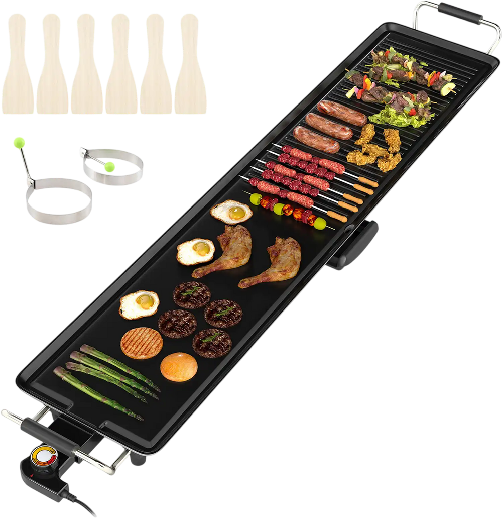 39.5 Inch Extra Large Electric Griddle with 2 Cooking Surface and Adjustable Temperatures