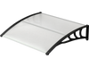 Black outdoor door canopy awning measuring 39 x 30 inches, ideal for protecting front doors from the elements.