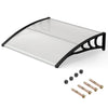 Outdoor black door canopy awning, 39 x 30 inches, includes mounting hardware for easy installation.