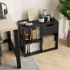 3-Cube Bookcase 2-tier Wooden Storage Shelf with Pull-out Drawer-Black - Gallery View 1 of 10