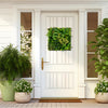20" x 20" 3D hanging greenery hedge featuring 11 types of faux plants, perfect for indoor or outdoor decor.