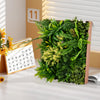 Close-up of the 20" x 20" 3D hanging greenery hedge showcasing 11 types of faux plants, perfect for vibrant indoor or.
