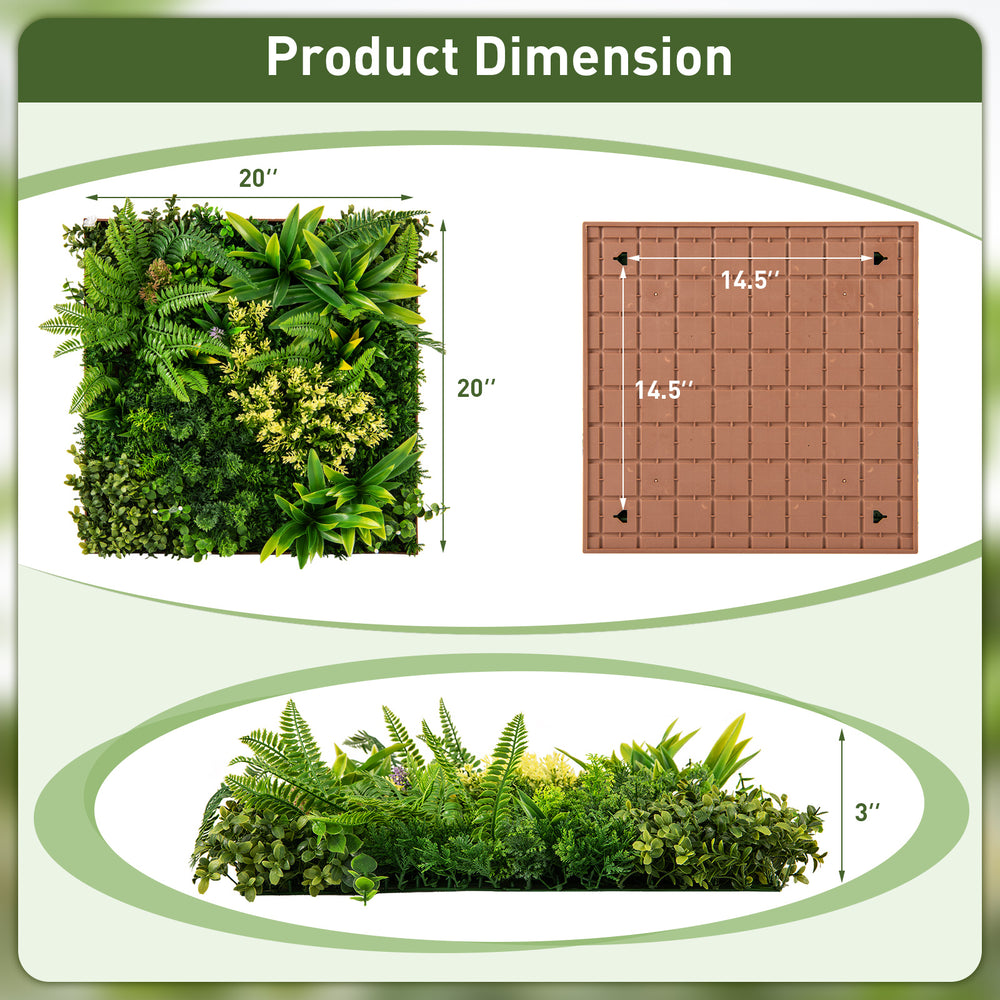 3D hanging greenery hedge featuring 11 types of mixed faux plants, perfect for indoor or outdoor decor.