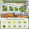 Vibrant 20" x 20" 3D hanging succulents featuring 10 types of faux plants, ideal for balcony or home decor.