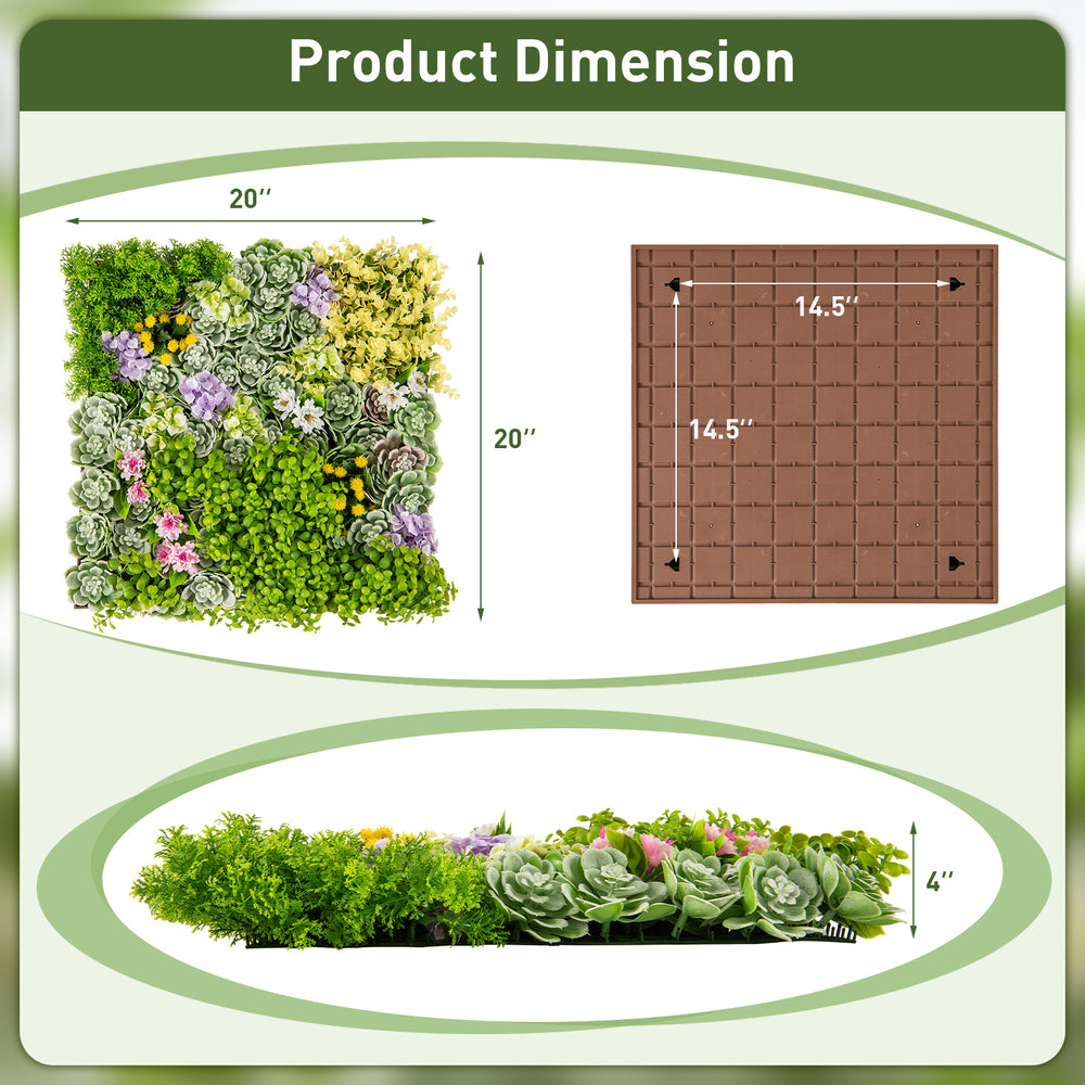 20" x 20" 3D hanging succulents with 10 types of faux plants, ideal for balcony or home decor, featuring easy.