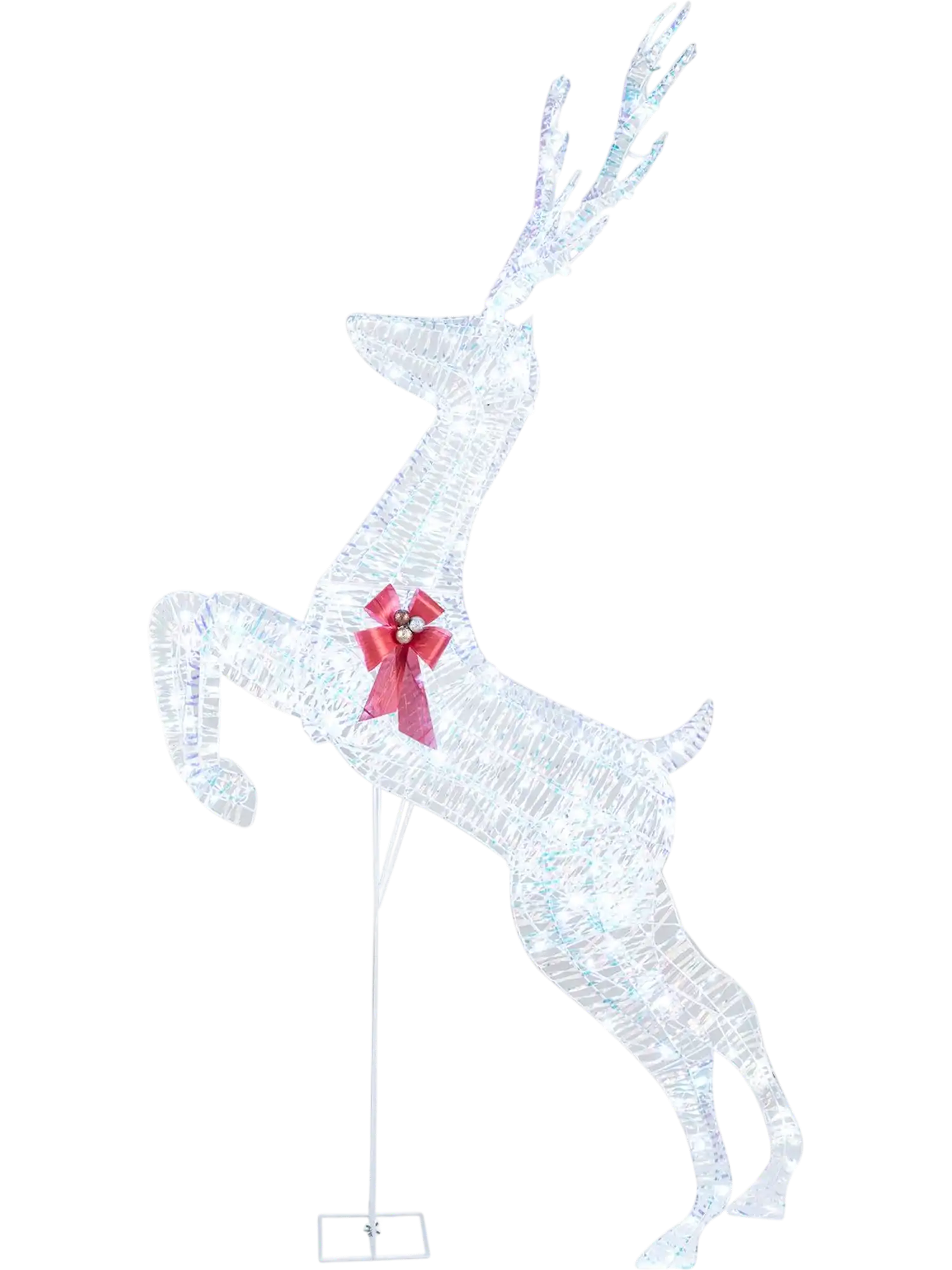 Costway 3D Large Lighted Christmas Reindeer Outdoor Holiday Decoration 21043570 New