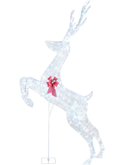 Costway 3D Large Lighted Christmas Reindeer Outdoor Holiday Decoration 21043570 New