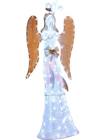 Costway 5.5' 3D Lighted Halo Angel Christmas Decoration 63621074 New