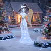 3D lighted angel Christmas decoration with golden wings, holding a pigeon, illuminated by 150 LED lights for outdoor.