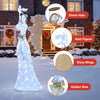 3D lighted angel Christmas decoration with golden wings, halo, and vivid pigeon, perfect for indoor or outdoor display.
