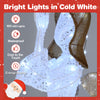 3D lighted angel Christmas decoration with 150 cold-white LED lights, golden wings, suitable for indoor and outdoor use.