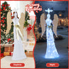 3D lighted angel Christmas decoration with golden wings, 150 LED lights, suitable for indoor and outdoor use.