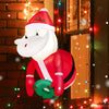 Lighted inflatable Santa Claus with wreath, 3.3 feet tall, perfect for festive indoor and outdoor Christmas decoration.