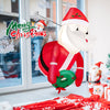 3.3 feet inflatable Santa Claus bursting through a window, featuring bright LED lights for festive holiday cheer.