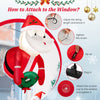 Lighted inflatable Santa Claus with wreath, 3.3 feet, designed for window display, includes suction cups for easy setup.