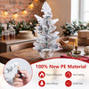 Mini tabletop Christmas tree featuring snow flocked PE leaves, pine cones, and a stable cement base for festive displays.