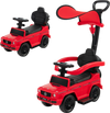 Red Mercedes Benz G350 3-in-1 ride-on push car with canopy, suitable for kids 1-3 years, featuring a functional.