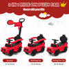 3-in-1 ride on push car in red, convertible to stroller, walking car, and riding car for kids aged 1-3 years.