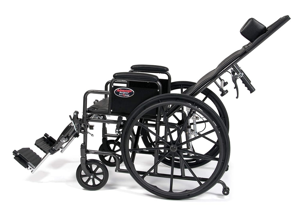 Graham-Field Advantage Recliner Wheelchair 20" x 17" with Full Arms and Elevating Leg Rest 3K010350 New