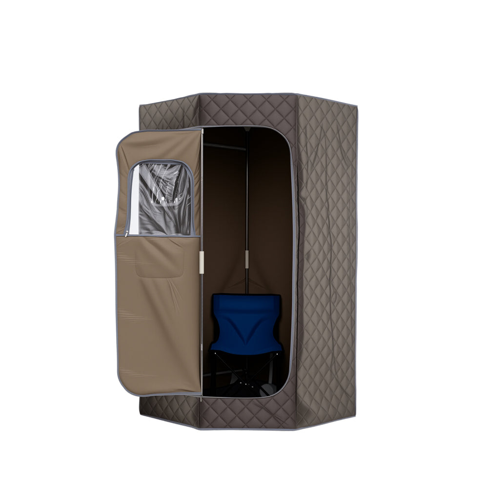 3L Portable Steam Sauna for Home Fast-Heat with 9-Level Remote Control and Folding Chair-Gray - Gallery View 1 of 11