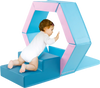 Colorful 3-piece baby foam climbing blocks set with ocean balls, perfect for playrooms and developing motor skills.