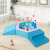 Colorful 3-piece baby foam climbing blocks set with 100 ocean balls, perfect for playrooms and motor skill development.