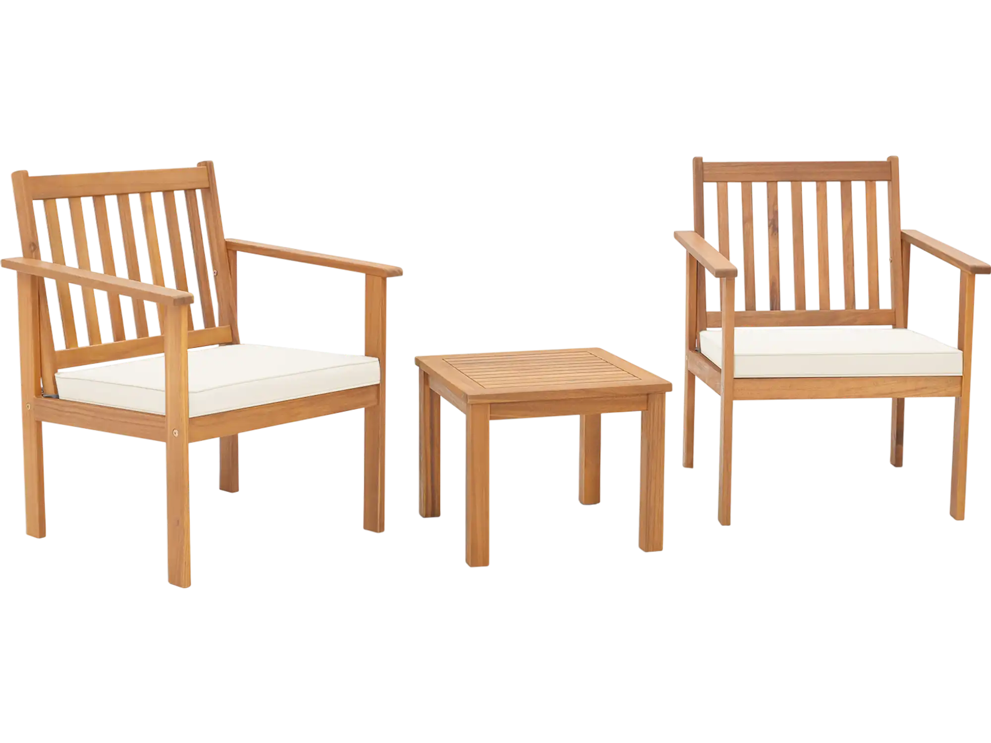 Costway 3-Piece Patio Wood Furniture Set Cushions Porch 26913754 New