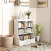 3-Tier Children's Multi-Functional Bookcase Toy Storage Bin Floor Cabinet-White - Gallery View 1 of 8