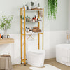 Over The Toilet Storage Rack with Hooks and Adjustable Bottom Bar-White - Gallery View 1 of 10