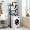 Over The Toilet Storage Rack with Hooks and Adjustable Bottom Bar-Rustic Brown - Gallery View 1 of 11