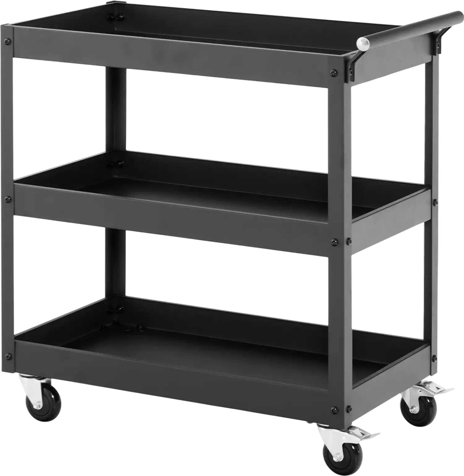 Costway 3-Tier Utility Kitchen Cart w/ Steel Frame & 4 Wheels 50674892 New