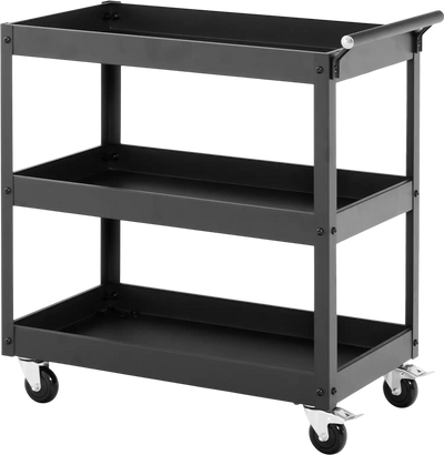 Costway 3-Tier Utility Kitchen Cart w/ Steel Frame & 4 Wheels 50674892 New