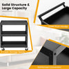 3-tier black metal utility cart with ergonomic handle, reinforced connection, and 360° rotating wheels for versatile.