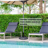 Heavy-duty 22-inch round umbrella base stand with decorative bronze finish for stable outdoor use.