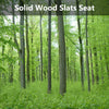 Patio park garden bench with solid wood slats seat, iron cast structure, and smooth finish for outdoor seating.