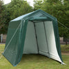 Side view of the outdoor carport shed, 7 x 12 ft, showcasing the waterproof PE cover and sturdy powder-coated steel.