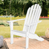 Acacia Wood Outdoor Adirondack Chair with Ergonomic Design-White - Gallery View 1 of 18