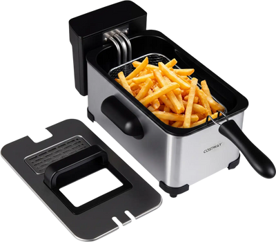 Costway 3.2-Qt Electric Deep Fryer LED Touch Screen 1700W 89941636 New