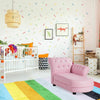 Compact pink Armrest Relax Chaise Lounge Kids Sofa with gem-studded backrest, perfect for reading and relaxing in style.