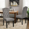 Set of 2 Tufted Upholstered Dining Chairs-Gray - Gallery View 1 of 12