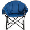 Folding Camping Moon Padded Chair with Carrying Bag-Navy - Gallery View 1 of 1