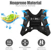 Training weight vest made of breathable neoprene with adjustable buckles, ideal for running and muscle building.