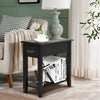 2 Tier End Bedside Sofa Side Table Narrow Nightstand-Black - Gallery View 1 of 8