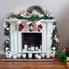9 feet pre-lit artificial Christmas garland with 50 warm white LED lights, perfect for festive indoor decoration.