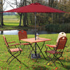 Heavy-duty 17.5" square umbrella base stand with bronze finish, ideal for securing outdoor umbrellas in your patio.