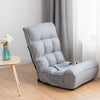 4-Position Adjustable Floor Chair Folding Lazy Sofa-Gray - Gallery View 1 of 11